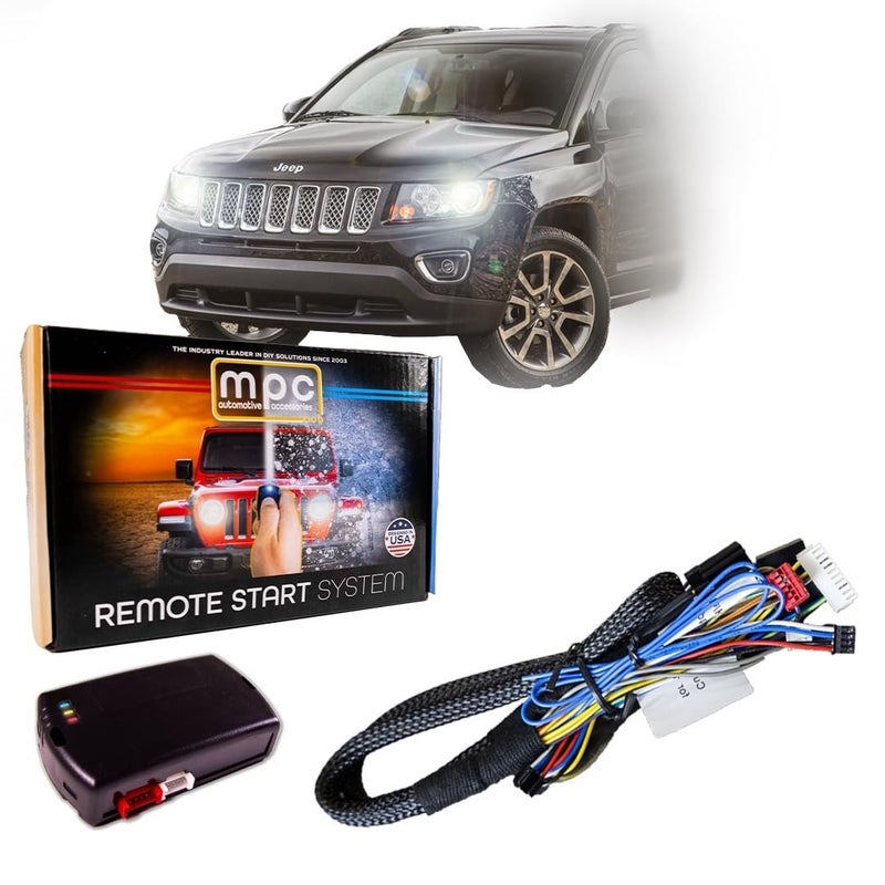 MPC Remote Start Kit Compatible with 2008-2017 Jeep Compass || 100% Plug n Play Harness || Press 3X Lock Fob to Start || 15 Minute Install - Image 1